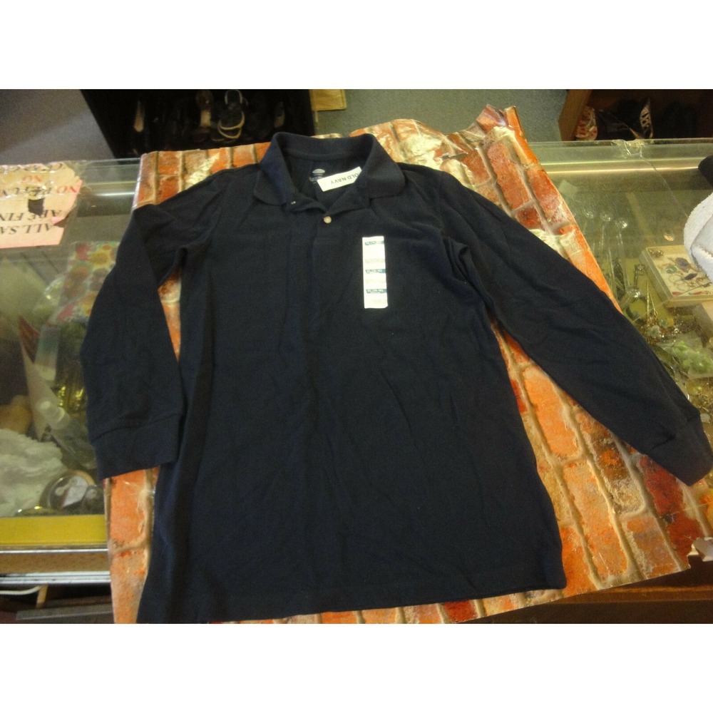 Old navy Boys XL 14-16 regular long sleeve collared shirt top navy blue school
